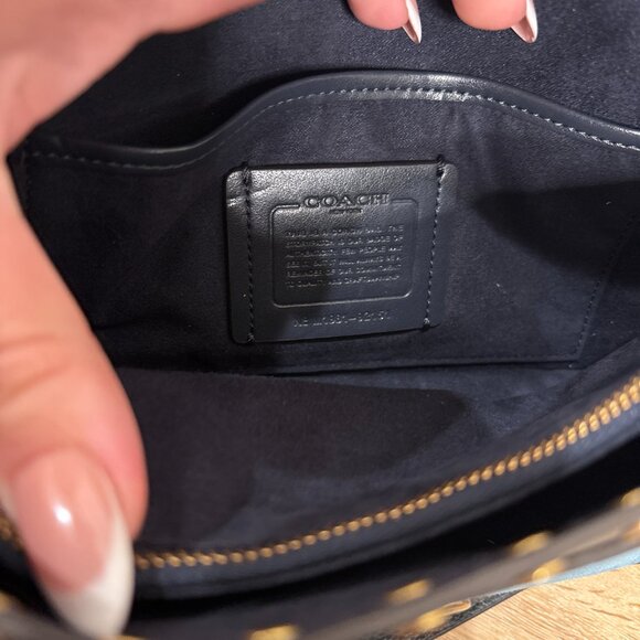 COACH Colorblock Leather with Border Rivets Tabby Shoulder...